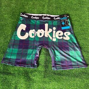 Cookies Plaid Tartan Green Premium Microfiber Boxer Briefs L NWT